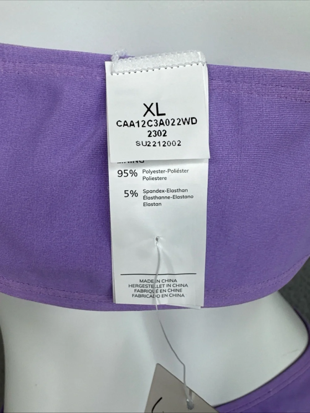 Cupshe Two Piece Swimsuit Bracelet/Full Coverage Bottom Purple Womens Sz XL NWT